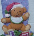 Christmas Stocking, HANDMADE GREEN LINE Bucilla Baby's First Christmas, Holiday Stockings, Custom Stockings, Teddy Bear Christmas