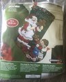 Christmas Stocking FINISHED Bucilla Gingerbread Santa From Kit #86442 Elf Cookies Candy Toys Handmade Hand Sewn Felt Stocking!