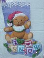 Christmas Stocking, HANDMADE GREEN LINE Bucilla Baby's First Christmas, Holiday Stockings, Custom Stockings, Teddy Bear Christmas