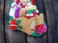 Finished Christmas Stocking TEDDY BEAR Dimensions Feltworks From Kit 8115 Baby Bear Gifts Presents Sweater Applique Felt Completed!