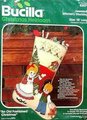New BUCILLA Finished Stocking Kit VINTAGE 1990's Old Fashion Christmas Felt Stocking #82071 Kids Fireplace Santa Claus Pine Tree