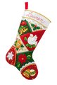 Christmas Stocking Bucilla HANDMADE Elegant Patchwork Holiday Stocking Embroidered Stocking, Stockings With Name, Finished Stockings