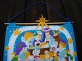 LOVELY Adorable FINISHED Dimensions Feltworks Kit #8419 Vintage Felt Applique Advent Calendar - Baby Jesus Lamb Donkey Wise men