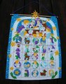 LOVELY Adorable FINISHED Dimensions Feltworks Kit #8419 Vintage Felt Applique Advent Calendar - Baby Jesus Lamb Donkey Wise men