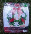 HTF New Bucilla Holly Wreath Felt Wall Hanging Kit #85262 Maria Stanziani Cardinals Wall Hanging Poinsettia Applique Sequins Beads