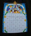 LOVELY Adorable FINISHED Dimensions Feltworks Kit #8419 Vintage Felt Applique Advent Calendar - Baby Jesus Lamb Donkey Wise men