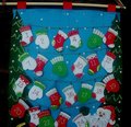 NEW Advent Calendar Handmade FINISHED Bucilla Mittens & Stockings COMPLETED Felt Wall Hanging 86735 Vintage Advent
