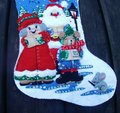 Christmas Stocking HANDMADE Bucilla Carolers From 84943 Singing Choir Felt Holiday Decor Finished Holiday Stocking Decor Santa Claus
