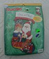 Christmas Stocking Finished Bucilla Kit Claus' Anniversary Stocking FINISHED Felt Holiday Decor Retro Christmas Santa Claus