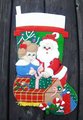 Christmas Stocking Finished Bucilla Kit Claus' Anniversary Stocking FINISHED Felt Holiday Decor Retro Christmas Santa Claus