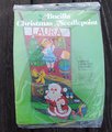 Christmas Stocking 1970's FINISHED Bucilla 60521 Painted Needlepoint Santa Handmade Felt Santa Claus Kids Tree Toys Phone