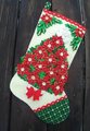 Christmas Stockings, HANDMADE Bucilla Poinsettia Christmas Tree Stocking, Stockings with Name, Personalized Stockings, Finished Bucilla Kit