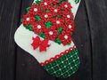 Christmas Stockings, HANDMADE Bucilla Poinsettia Christmas Tree Stocking, Stockings with Name, Personalized Stockings, Finished Bucilla Kit