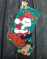 Christmas Stocking Vintage Handmade Bucilla Bah Humbug Santa Handmade From Kit 83203 Circa 1994 Retro Decor Custom Personalized Gift