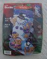 Bucilla Christmas Stocking New HANDMADE Holiday Stocking Snow Days Felt Stocking 84590 Penguins Snow Fun Holiday Decor