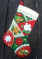 Christmas Stocking Bucilla HANDMADE Elegant Patchwork Holiday Stocking Embroidered Stocking, Stockings With Name, Finished Stockings