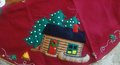 Vintage 2000 FINISHED Handmade BUCILLA Santa's Lodge Tree Skirt Tablecloth 84276 Camping Holiday Decor Retro Christmas Gift Idea