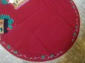 Vintage 2000 FINISHED Handmade BUCILLA Santa's Lodge Tree Skirt Tablecloth 84276 Camping Holiday Decor Retro Christmas Gift Idea