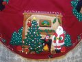 Vintage 2000 FINISHED Handmade BUCILLA Santa's Lodge Tree Skirt Tablecloth 84276 Camping Holiday Decor Retro Christmas Gift Idea