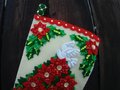 Christmas Stockings, HANDMADE Bucilla Poinsettia Christmas Tree Stocking, Stockings with Name, Personalized Stockings, Finished Bucilla Kit
