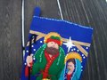 Christmas Stocking Vintage 90's HANDMADE Finished Dimensions Nativity HOLY FAMILY Baby Jesus Mary Joseph Religious Stocking