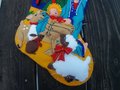 Christmas Stocking Vintage 90's HANDMADE Finished Dimensions Nativity HOLY FAMILY Baby Jesus Mary Joseph Religious Stocking