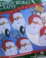 NEW Vintage HANDMADE FINISHED Santa Claus Face Silverware Pocket Sequin Felt Set Sequins Beads Bells Christmas Dinner Tableware Gift Idea