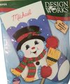 HANDMADE Finished Felt Kit SNOWMAN with BROOM Finished Felt Christmas Stocking Design Works 5055 Holiday Custom Stocking