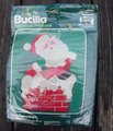 Vintage 1980's BUCILLA HOLIDAY GREETINGS Santa Claus Mail Bag / Card Holder Felt Wall Hanging Christmas Felt Craft Kit 49007 Sequins Beads