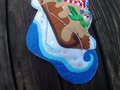 New HANDMADE Winter SLEDDING BEARS Finished Felt Kit Christmas Stocking Design Works 5085 Holiday Decor Custom Stocking