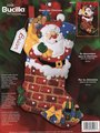 Christmas Stocking Handmade Bucilla SANTA DOWN The CHIMNEY Finished Bucilla Kit Festive Holiday Fireplace Mantle Wall Door Decoration