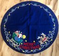 New Vintage Tree Skirt Kit, Handmade Finished Bucilla Kit, Merry Christmas #83019 Table Cover Santa Sleigh Reindeer Holiday Home Decor