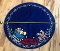 New Vintage Tree Skirt Kit, Handmade Finished Bucilla Kit, Merry Christmas #83019 Table Cover Santa Sleigh Reindeer Holiday Home Decor