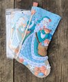 Christmas Stocking, Handmade Bucilla Seashore Santa, Fully Lined, Finished Holiday Home Decor Nautical Holiday Gift Idea