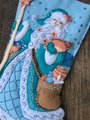 Christmas Stocking, Handmade Bucilla Seashore Santa, Fully Lined, Finished Holiday Home Decor Nautical Holiday Gift Idea