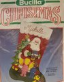 Christmas Stockings, Vintage Jumbo Bucilla Handmade Needlepoint Holiday Stocking, WE SAW SANTA Holiday Decor Norman Nodel Design