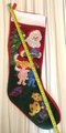 Christmas Stockings, Vintage Jumbo Bucilla Handmade Needlepoint Holiday Stocking, WE SAW SANTA Holiday Decor Norman Nodel Design