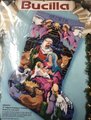 Christmas Stocking Vintage FINISHED Bucilla Holiday Needlepoint NATIVITY Linda Gillum Kit #60712 Holiday Decor Cross Stitch