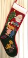 Christmas Stockings, Vintage Jumbo Bucilla Handmade Needlepoint Holiday Stocking, WE SAW SANTA Holiday Decor Norman Nodel Design