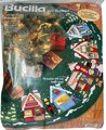 Handmade LINED Tree Skirt, Finished Bucilla CHRISTMAS VILLAGE Tree Skirt, Table Cover #83980 Handmade Trees Houses Winter Village