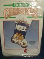 Retro Christmas Stocking, Handmade Vintage BUCILLA, DREAMING TEDDY Holiday Stocking, Stockings with Name, Stocking for Kids
