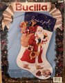 Christmas Stocking, Finished Bucilla Kit, Vintage 1993 Old Fashioned Santa Handmade, #83005 Winter Holiday Stockings Personalized Stocking