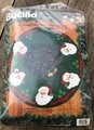 Christmas Tree Skirt / Table Cover HANDMADE BUCILLA #83212 Jolly Faces Santa Claus Tree Skirt Holiday Home Decor Table Decor