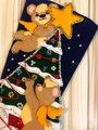 Custom Christmas Stocking, Handmade Bucilla Vintage 1980's Trimming Teddies Felt Holiday Stocking, #82608, Teddy Bear Stocking