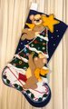Custom Christmas Stocking, Handmade Bucilla Vintage 1980's Trimming Teddies Felt Holiday Stocking, #82608, Teddy Bear Stocking