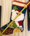 Christmas Stocking, Vintage 1978 SUNSET NEEDLEPOINT, FINISHED Santa on a Rooftop, Needlepoint Holiday Stocking From 6020 Kit