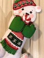 Christmas Stocking, Custom Stocking, Handmade Bucilla SNOW BEAR Holiday Stocking, 1980's Personalized Stocking, Teddy Bear Stocking