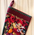 Handmade Christmas Stocking, Vintage Bucilla Finished Kit, Christmas Elegance Angels Holiday Needlepoint Stocking Embroidery 60704