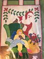 Vintage BUCILLA Christmas Eve Kit #2833 Santa Claus Window 1970's Retro DIY Jeweled Panel Wall Hanging Holiday DIY Craft Kit