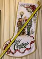 Christmas Stocking Vintage FINISHED Counted Cross Stitch Christmas Carolers HANDMADE Stoney Creek Design Holiday Stocking Circa 1994